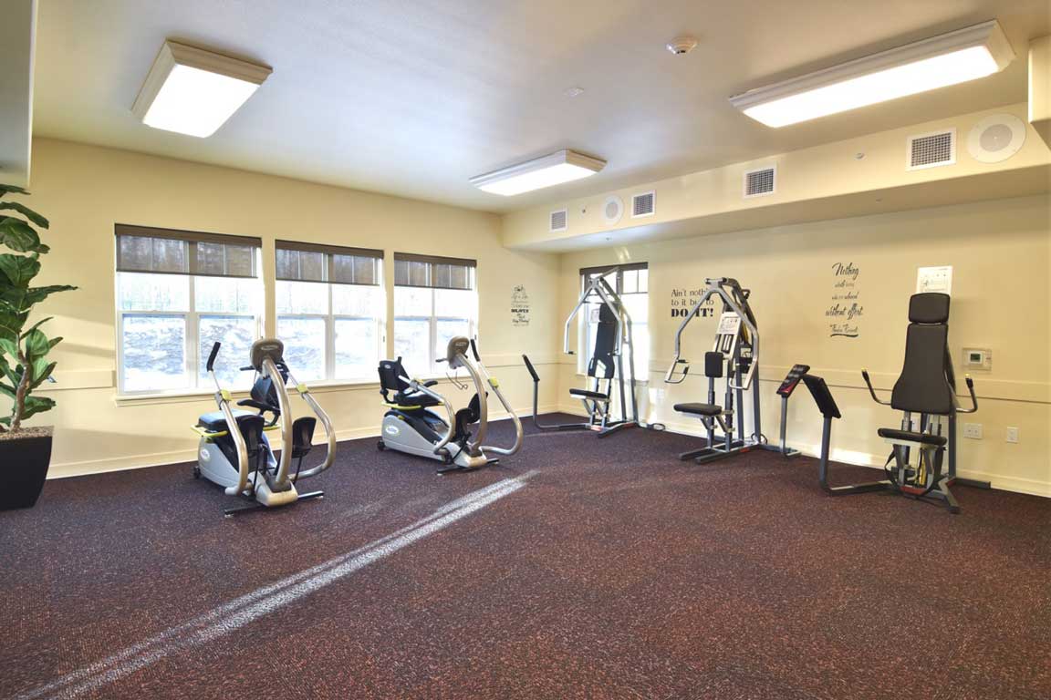 The fitness center at Ashton Gardens
