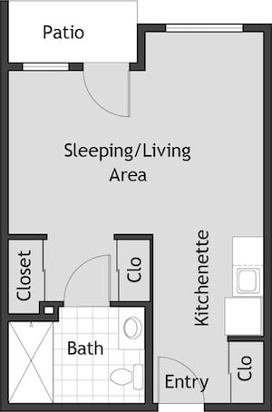 Studio Apartment floor plan layout